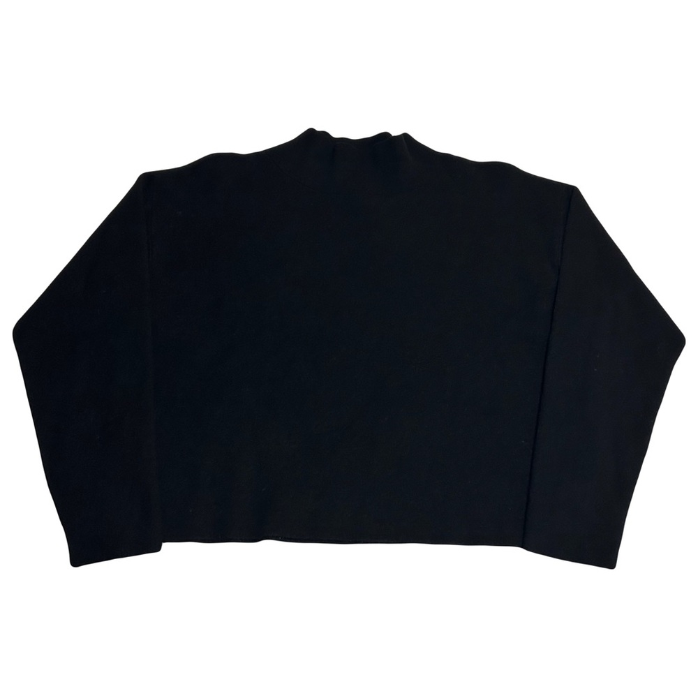 Quince Eco-Knit Milano Stitch Mock Neck Pullover Sweatshirt Women’s Small Black